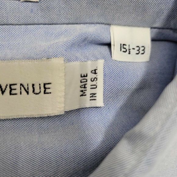 SAKS FIFTH AVENUE Men's Button Up Shirt Long Sleeve Cotton Oxford Blue, Small - Picture 4 of 8
